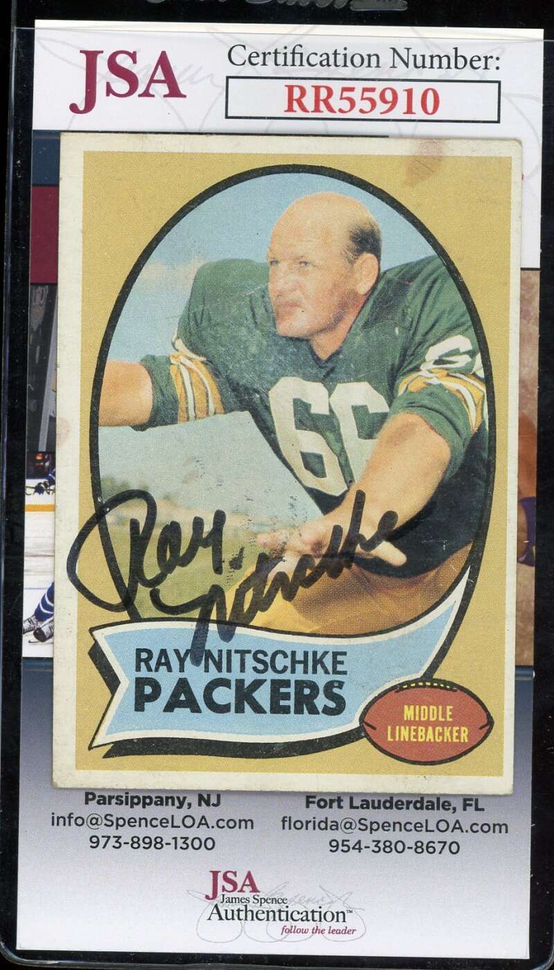 Ray Nitschke JSA Coa Signed 1970 Topps Autograph