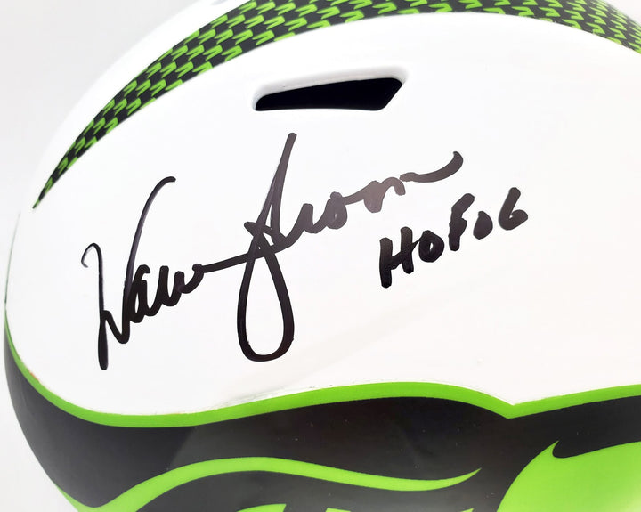 Warren Moon Auto Seahawks Lunar Eclipse White Full Size Rep Speed Helmet HOF 06