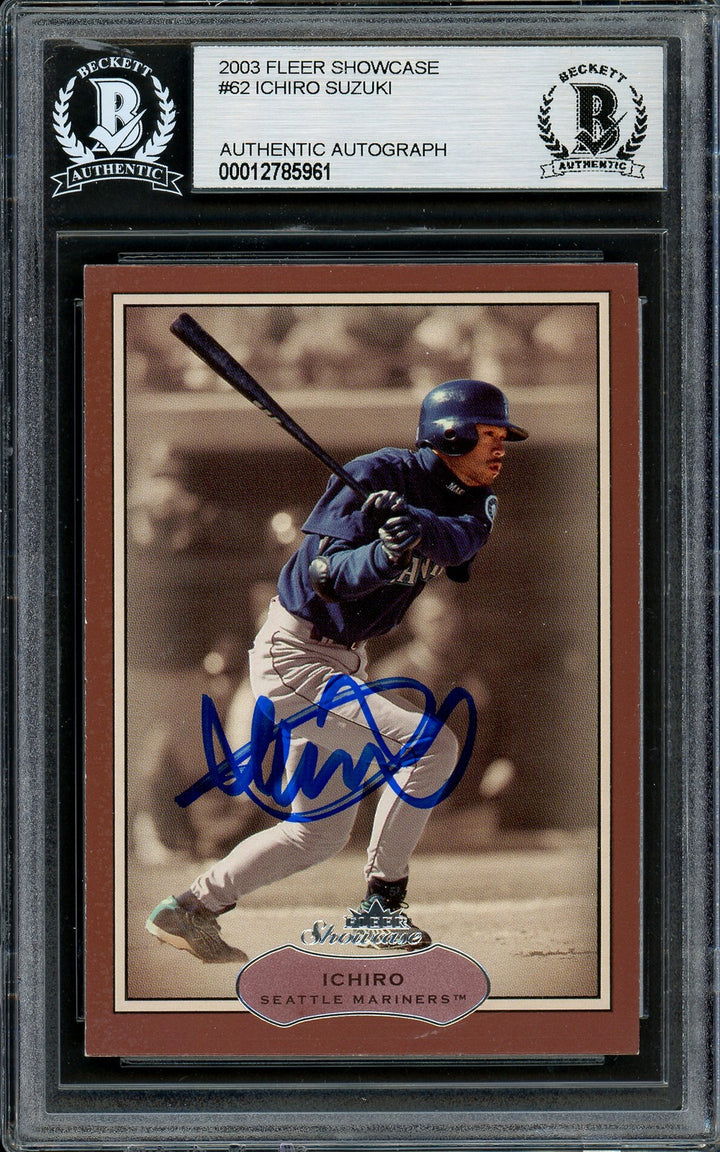 Ichiro Suzuki Signed 2003 Fleer Showcase Card 62 Seattle Mariners Beckett