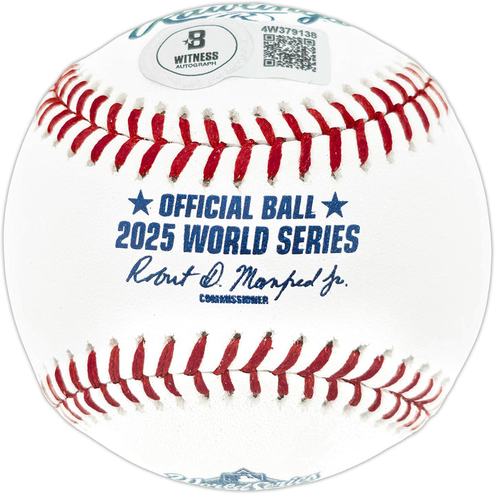 Blake Snell Signed Official 2025 WS Logo Baseball Dodgers Beckett Witness