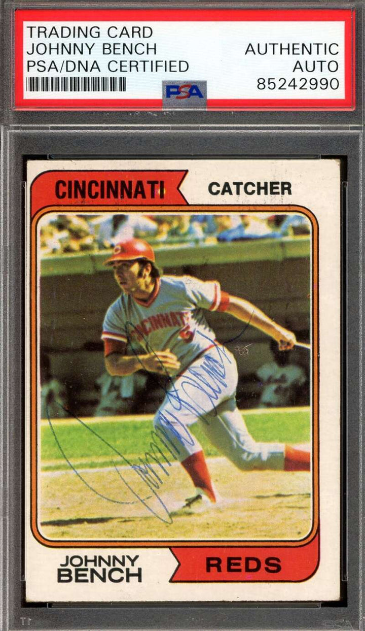 Johnny Bench PSA DNA Vintage Signed 1974 Topps Autograph
