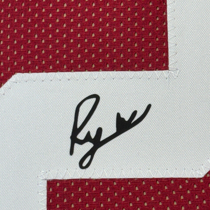 Framed Facsimile Autographed Ryan Williams 35x39 Alabama Red College Jersey