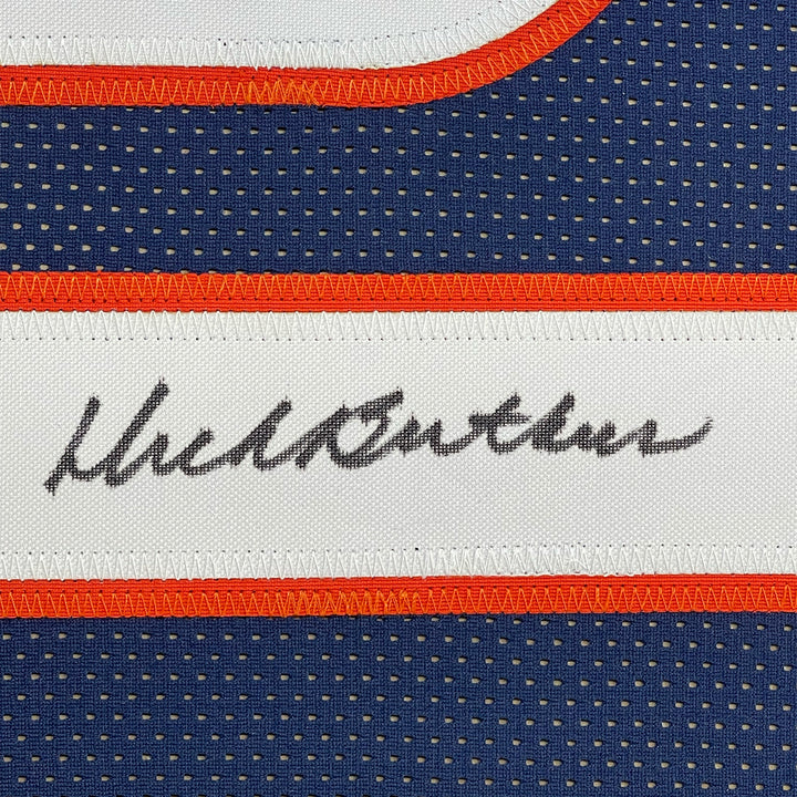 FRAMED Autographed/Signed DICK BUTKUS 33x42 Chicago Blue Jersey JSA COA Auto