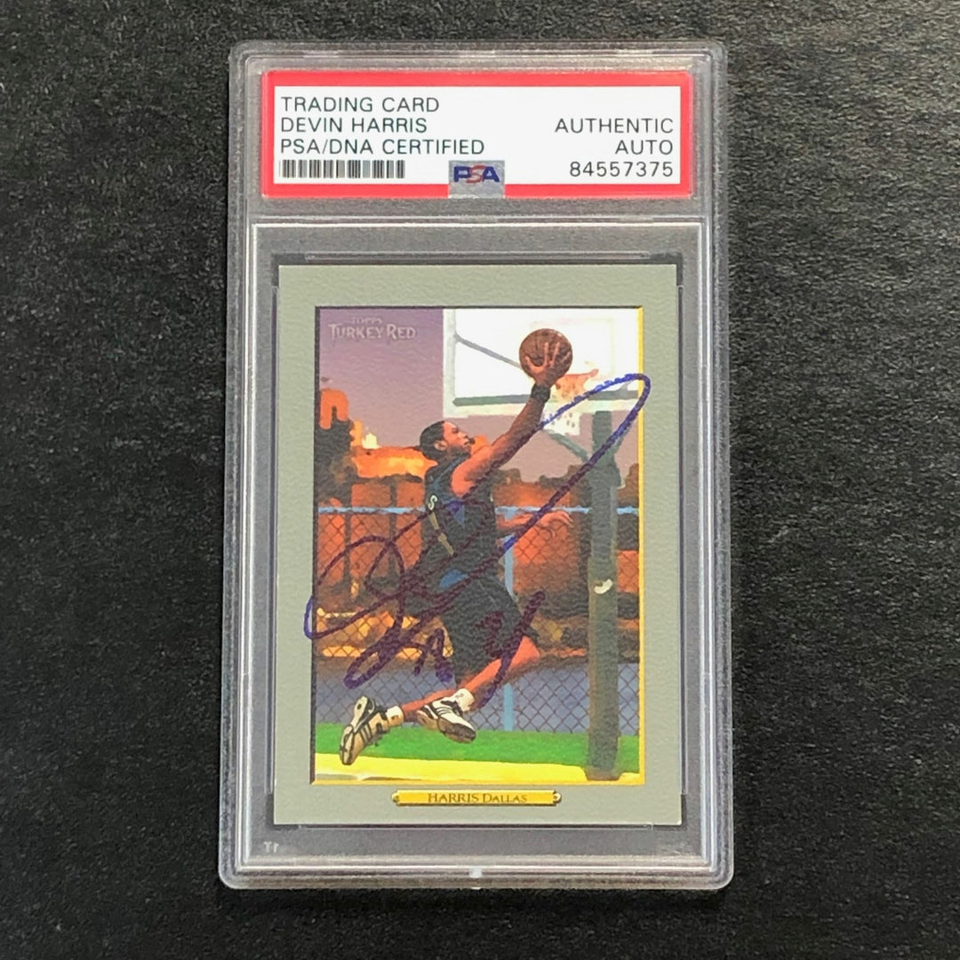 2006-07 Topps Turkey Red #89 Devin Harris Signed Card AUTO PSA Slabbed Mavericks