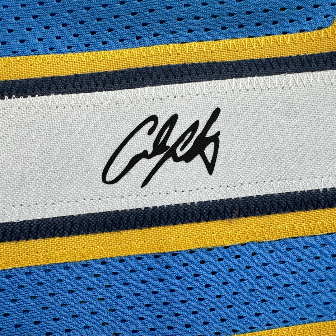 Facsimile Autographed Carmelo Anthony Denver Blue Reprint Jersey Size Men's XL