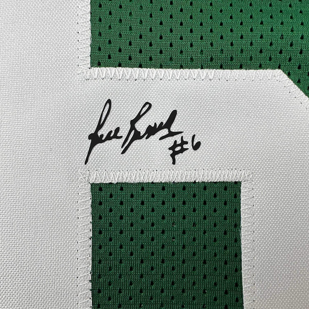 Framed Facsimile Autographed Bill Russell 33x42 Green Reprint Laser Auto