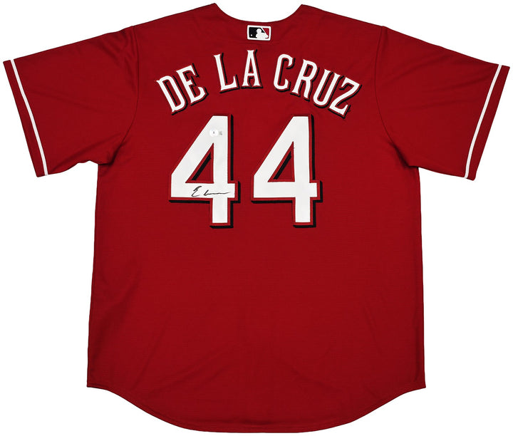 Cincinnati Reds Elly De La Cruz Signed Red Nike Jersey Size L Beckett Witness