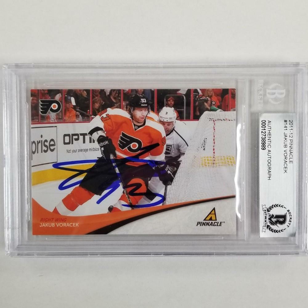 Jakub Voracek signed 2011-12 Pinnacle #141 Card Flyers Autograph ~ BAS BGS