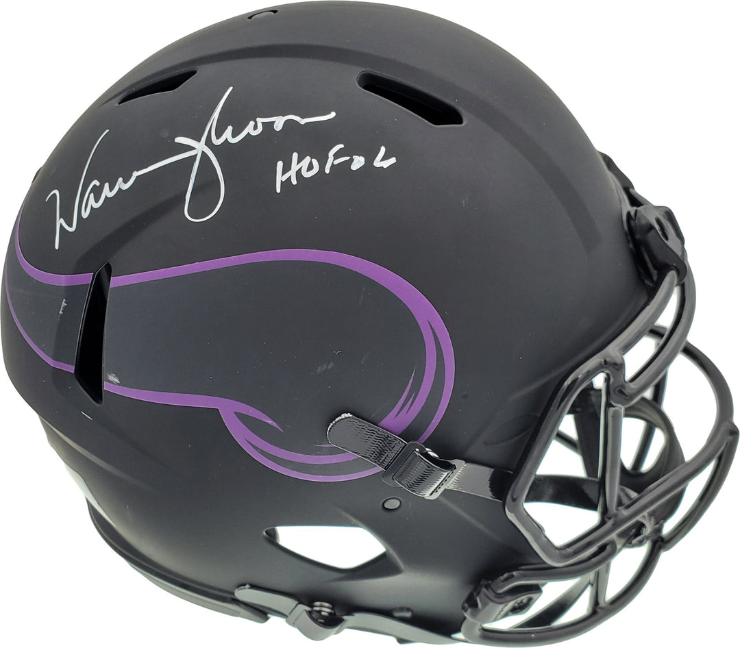 Warren Moon Signed Minnesota Vikings Eclipse Black Full Size Speed Helmet MCS