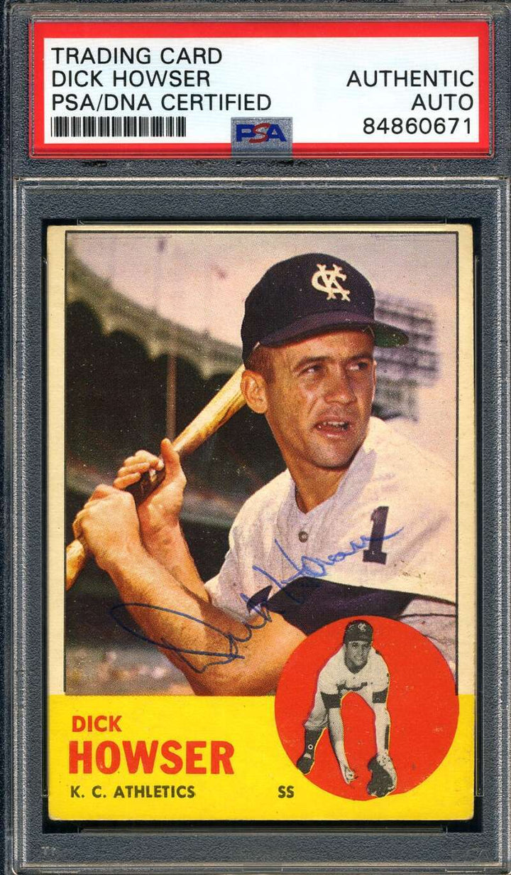 Dick Howser PSA DNA Coa Signed 1963 Topps Autograph