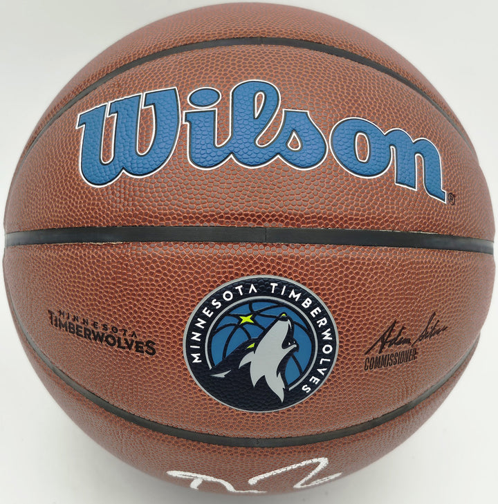 Kevin Garnett Signed Composite Leather Logo Basketball Timberwolves BAS Witness