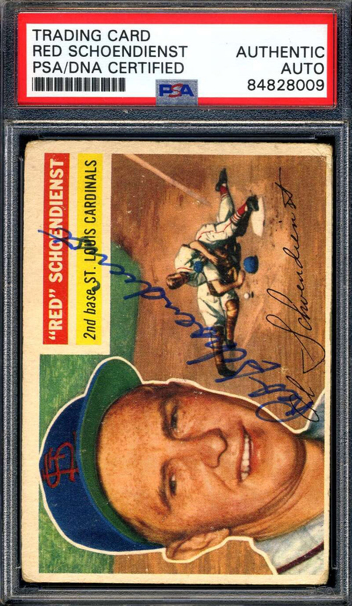 Red Schoendienst PSA DNA Signed 1956 Topps Autograph