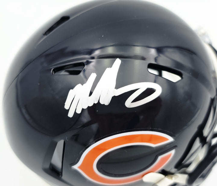 Mike Singletary Signed Chicago Bears Blue Speed Mini Helmet Beckett Witness