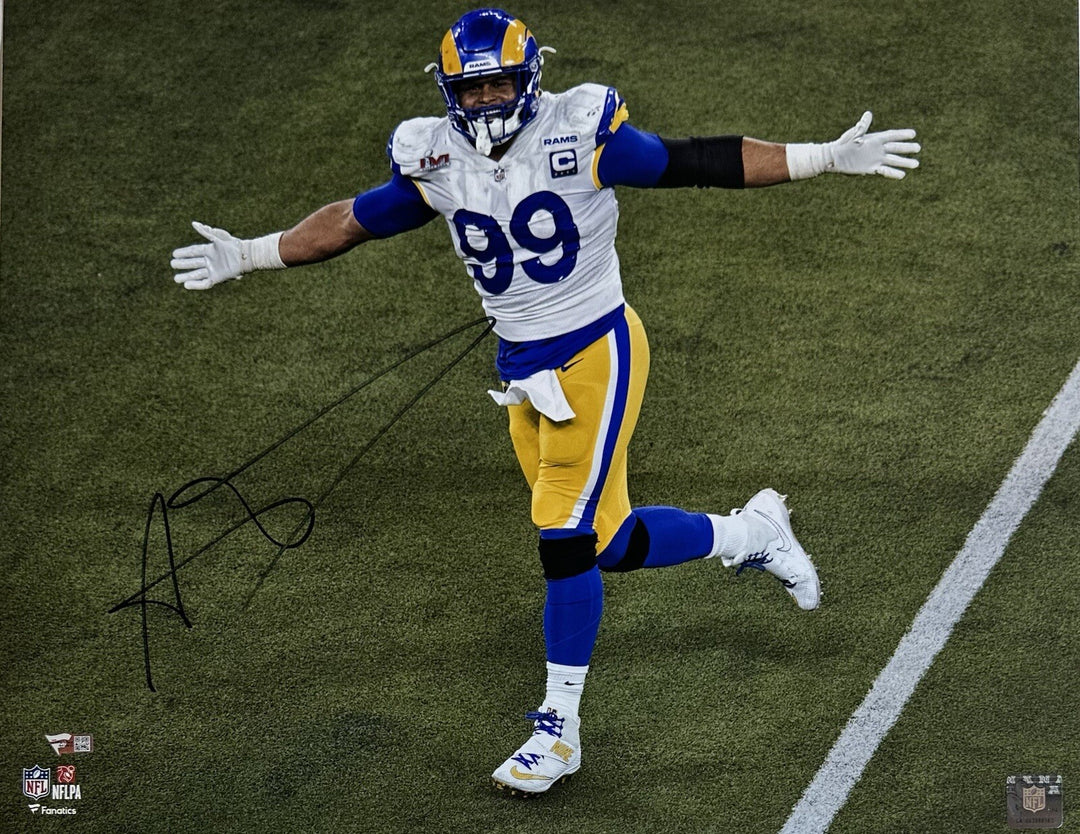 Aaron Donald Signed 16x20 Framed Photo Rams Super Bowl Champs Autograph Fanatics