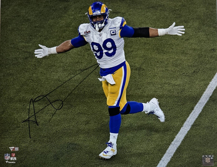 Aaron Donald Signed 16x20 Framed Photo Rams Super Bowl Champs Autograph Fanatics