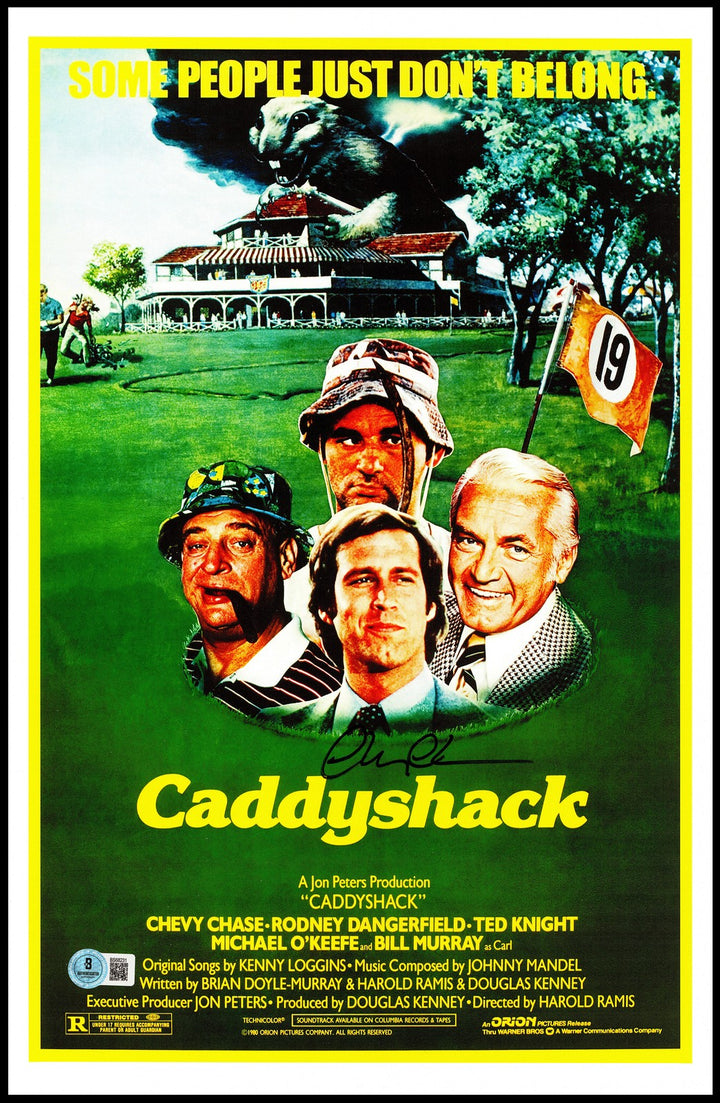 Chevy Chase Signed Caddyshack 11x17 Movie Poster Photo Beckett