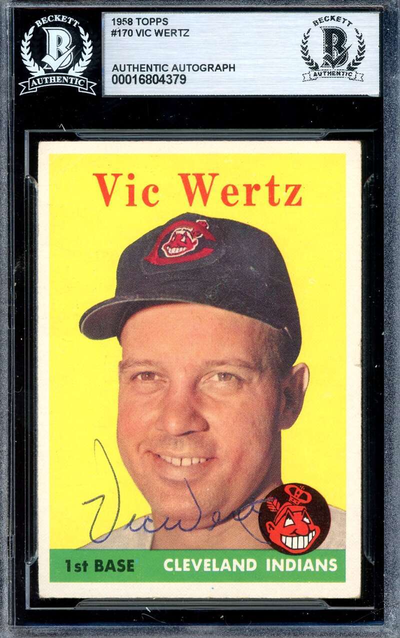 Vic Wertz Beckett BAS Signed 1958 Topps Autograph