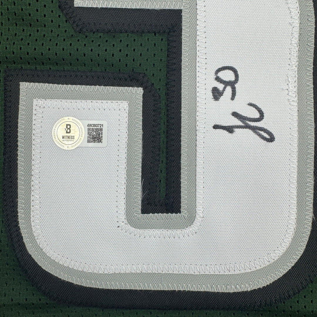 Autographed/Signed Jihaad Campbell Philadelphia Green Football Jersey BAS COA