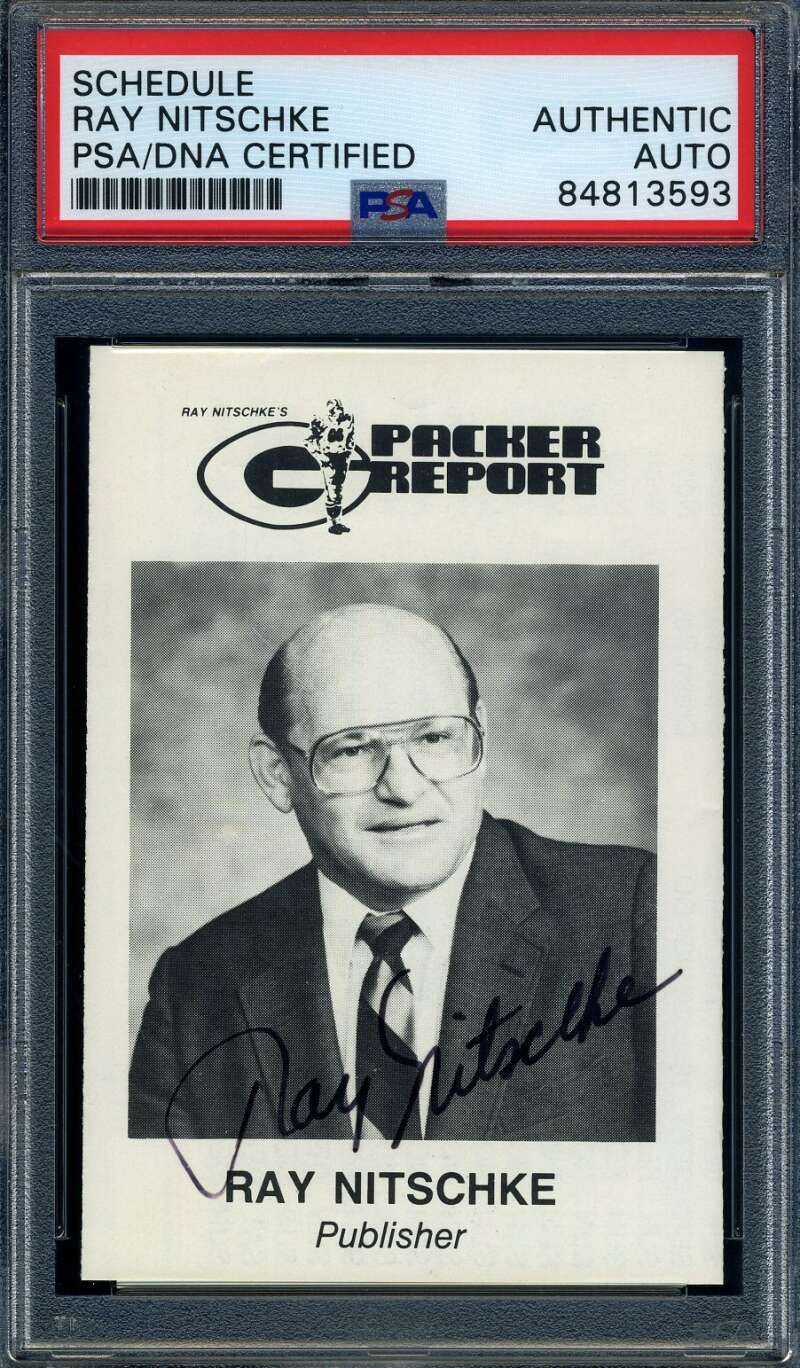 Ray Nitschke PSA DNA Signed 1990 Packer Report Autograph