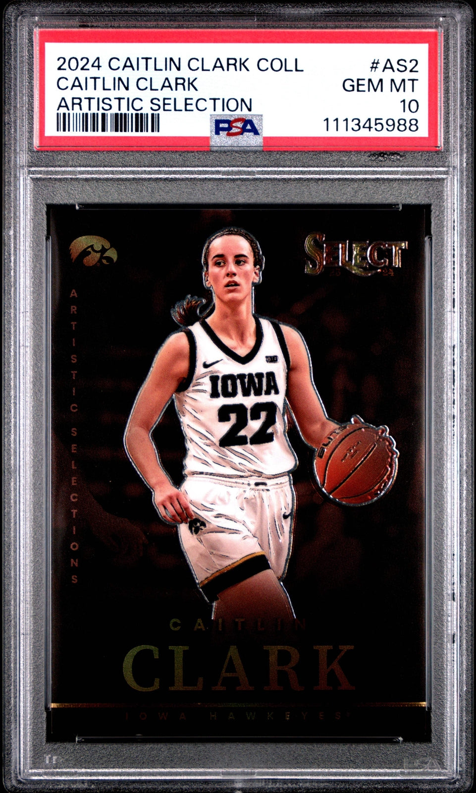 Graded 2024 Panini Caitlin Clark #AS2 Artistic Selection Basketball Card PSA 10
