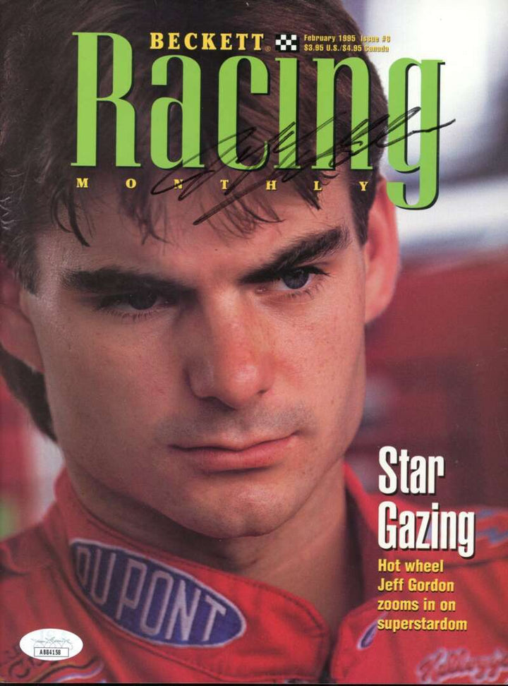Jeff Gordon Geoff Bodine JSA Coa Signed  1995 Beckett Racing Monthly Magazine Au