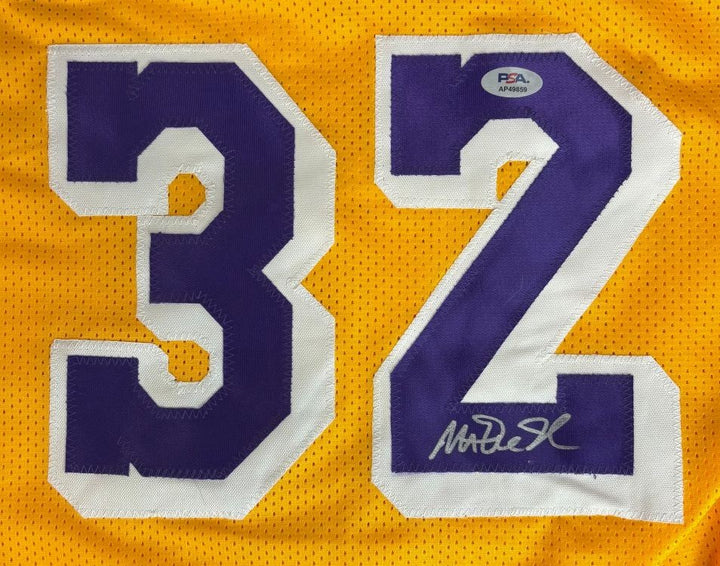 Magic Johnson Los Angeles Signed Yellow Basketball Jersey PSA/DNA