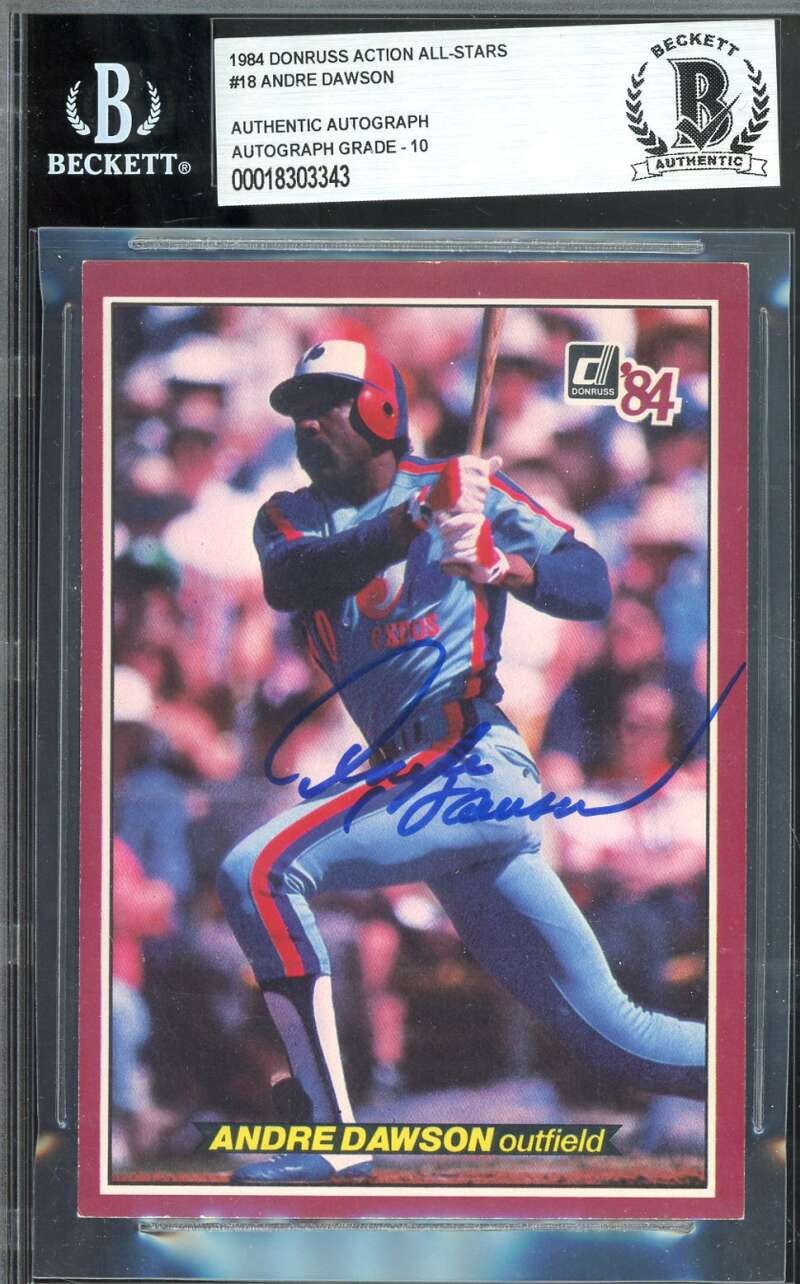 Andre Dawson Gem Mint 10 Beckett BAS Signed 1984 Donruss Action All Stars