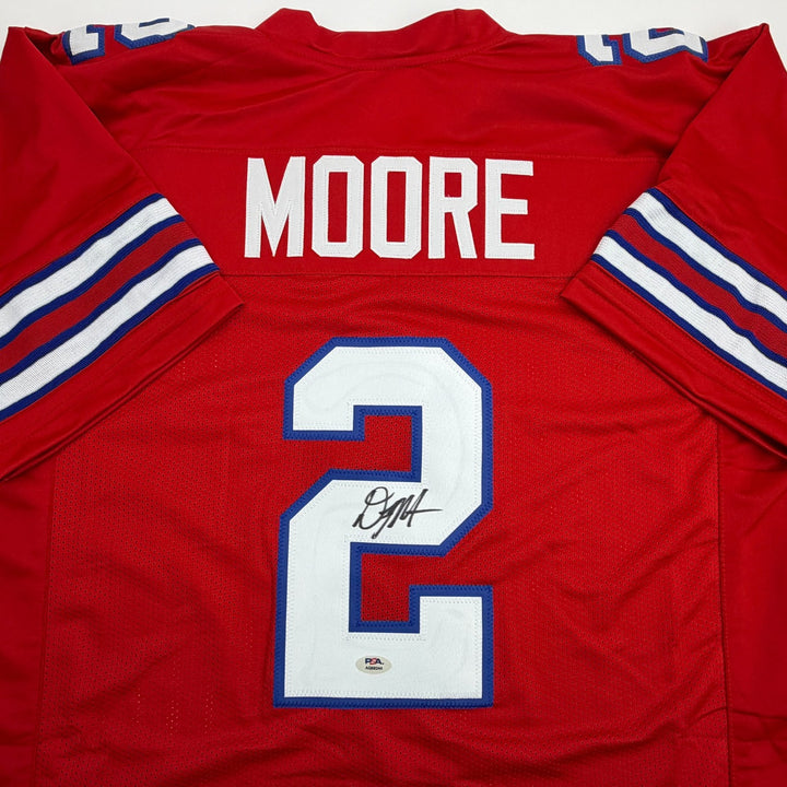 Autographed/Signed DJ D.J. Moore Buffalo Red Football Jersey PSA/DNA COA