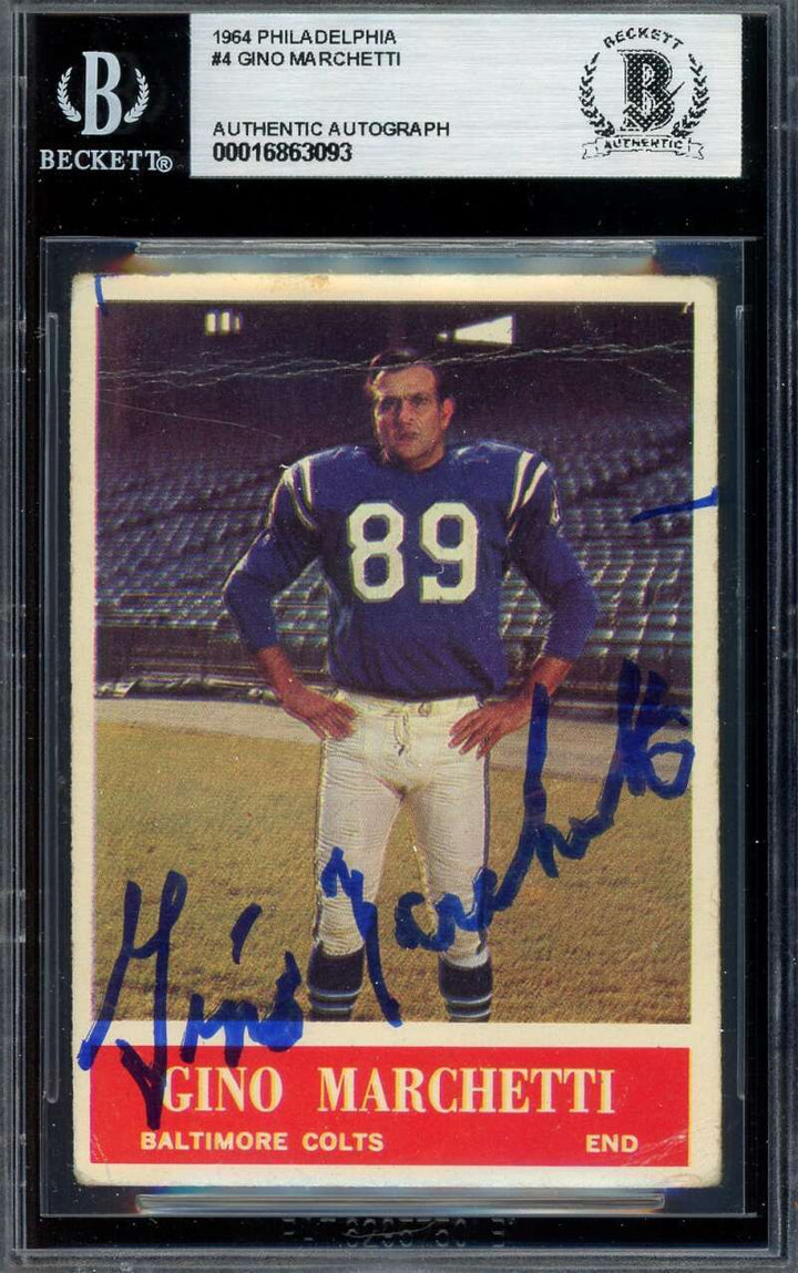 Gino Marchetti Beckett BAS Signed 1964 Philadelphia Autograph