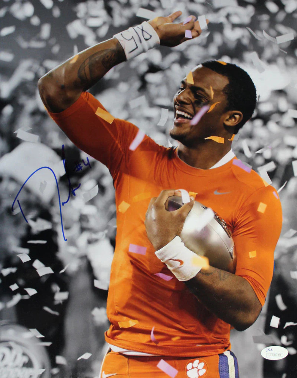 Deshaun Watson Autographed 11x14 Football Photo (JSA)