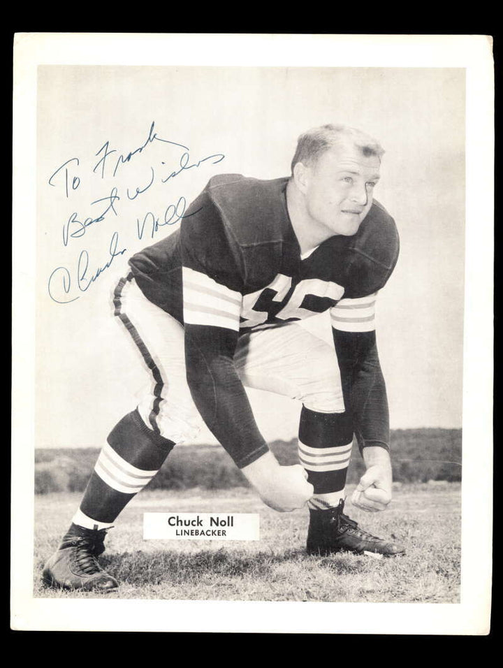 Chuck Noll JSA Coa Signed 8x10 Vintage 1950`S Browns Photo Autograph