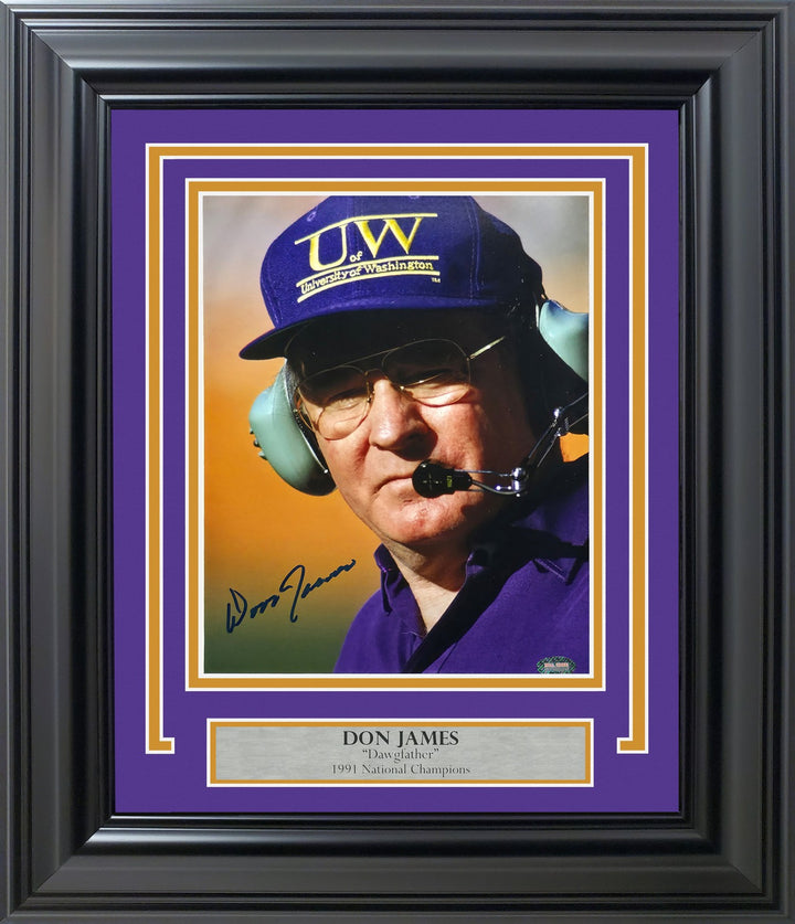 Don James Signed Framed 8x10 Photo Washington Huskies MCS Holo