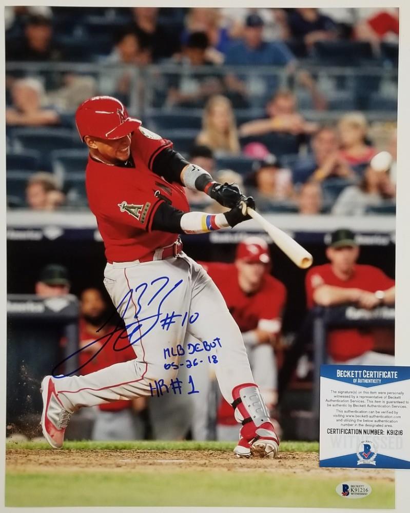 Angels José Briceño "MLB Debut HR #1" Rookie Signed 11x14 Photo Beckett BAS COA