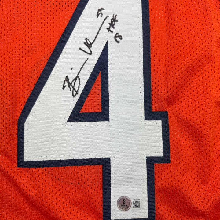 Autographed/Signed Brian Urlacher HOF 18 Chicago Orange Jersey BAS COA