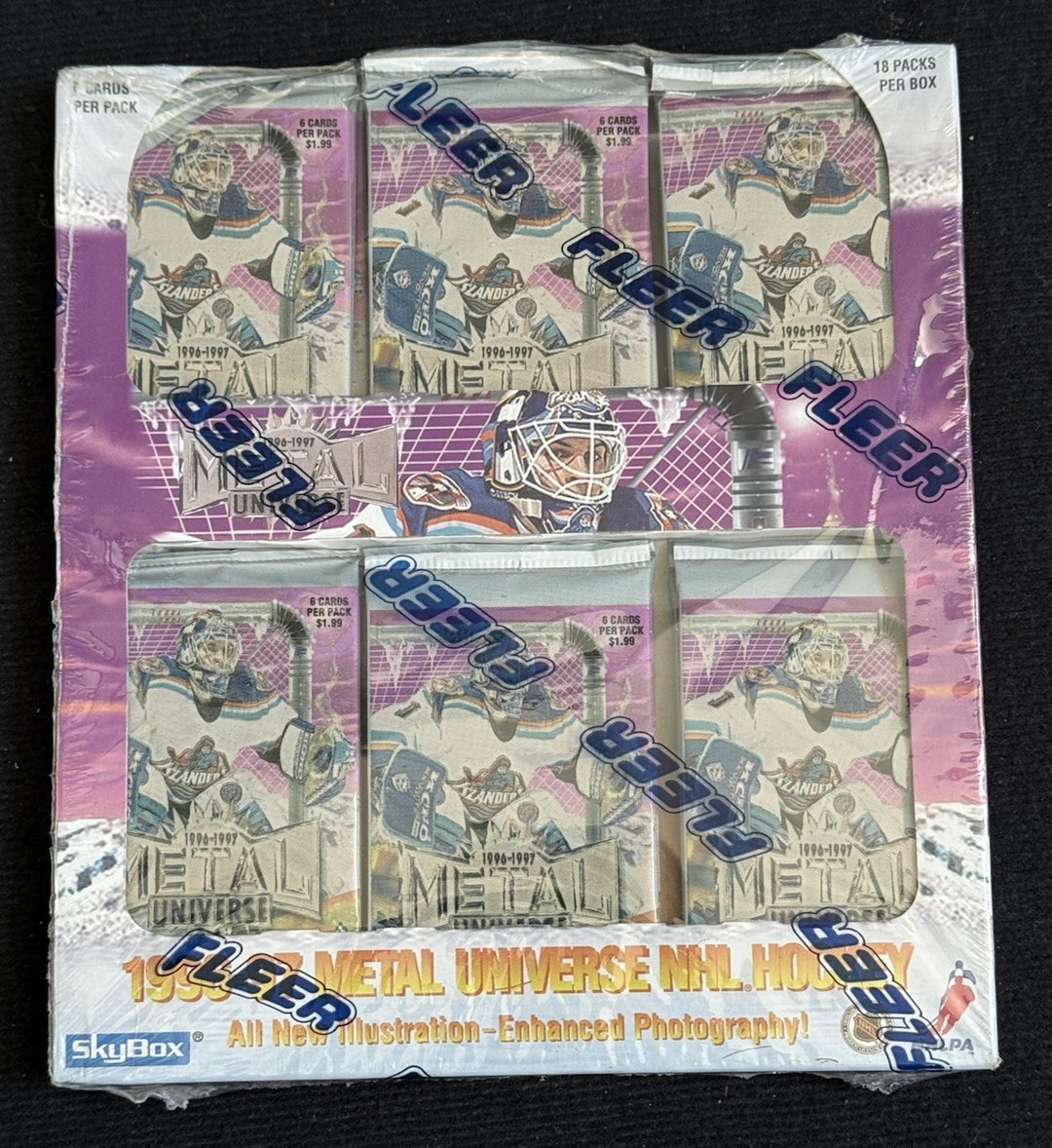 1996-97 Fleer Metal Universe Hockey Factory Sealed Retail Box 18 Packs Inserts