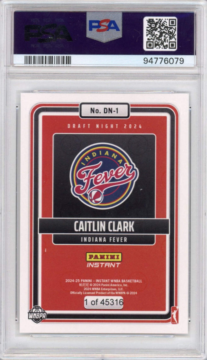 Graded 2024 Panini Instant WNBA Caitlin Clark #DN1 RC Basketball Card PSA 10