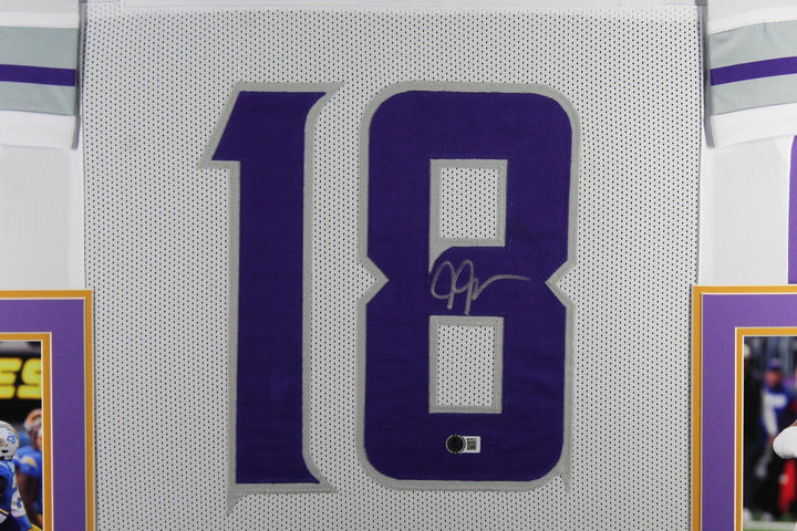 Justin Jefferson Autographed Pro Style Alt XL Framed Jersey 35x43 Beckett 53751