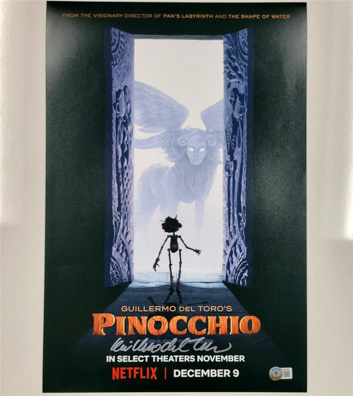 Guillermo del Toro signed Pinocchio 12x18 photo poster autograph (A) Beckett BAS