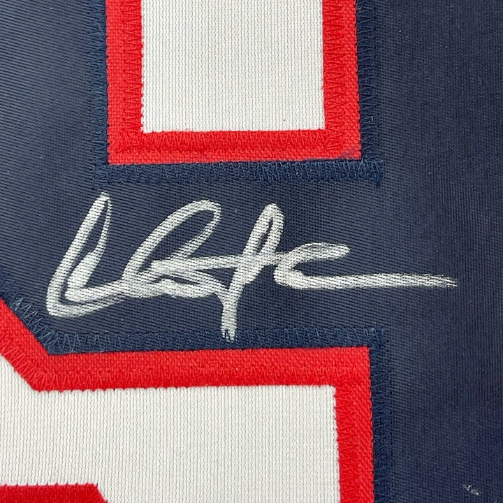 Framed Signed Charlie Sheen 35x39 Wild Thing Vaughn Jersey JSA COA