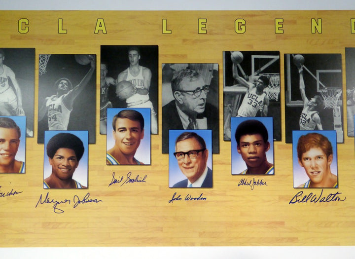UCLA Bruins Legends Auto Lithograph 7 Sig Kareem Abdul-Jabbar Wooden Bill Walton