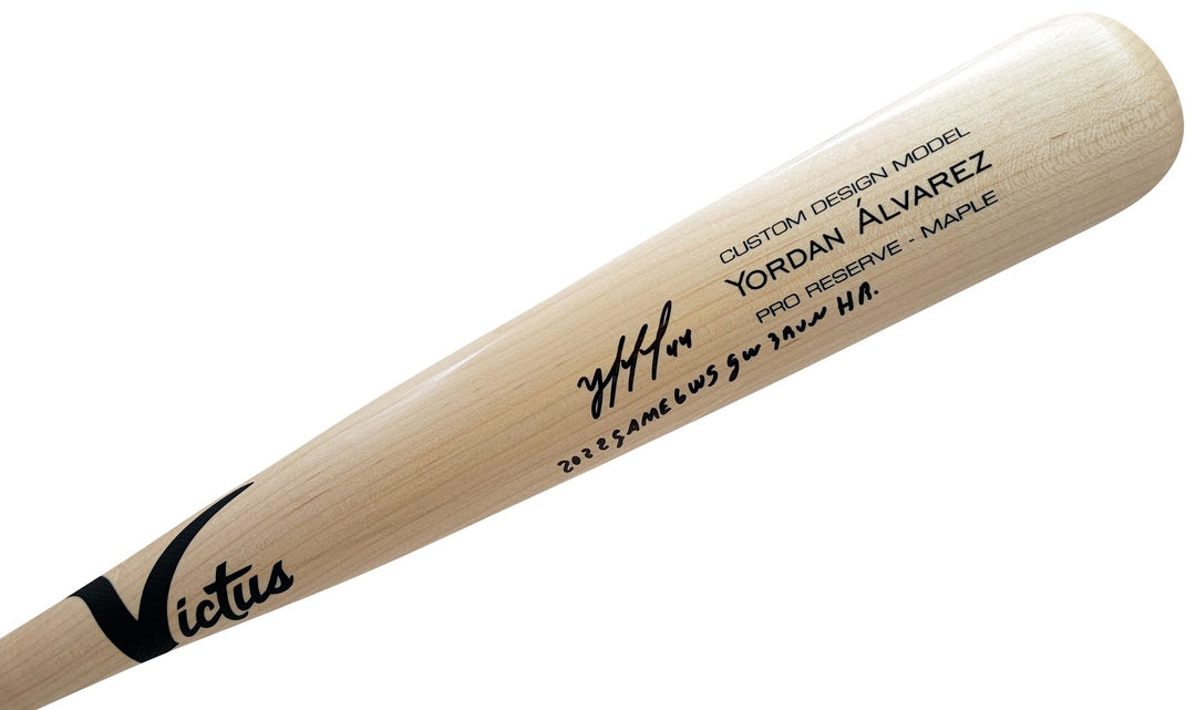 Yordan Alvarez Auto Blonde Victus Player Model Bat Astros 22 WS Winning HR BAS