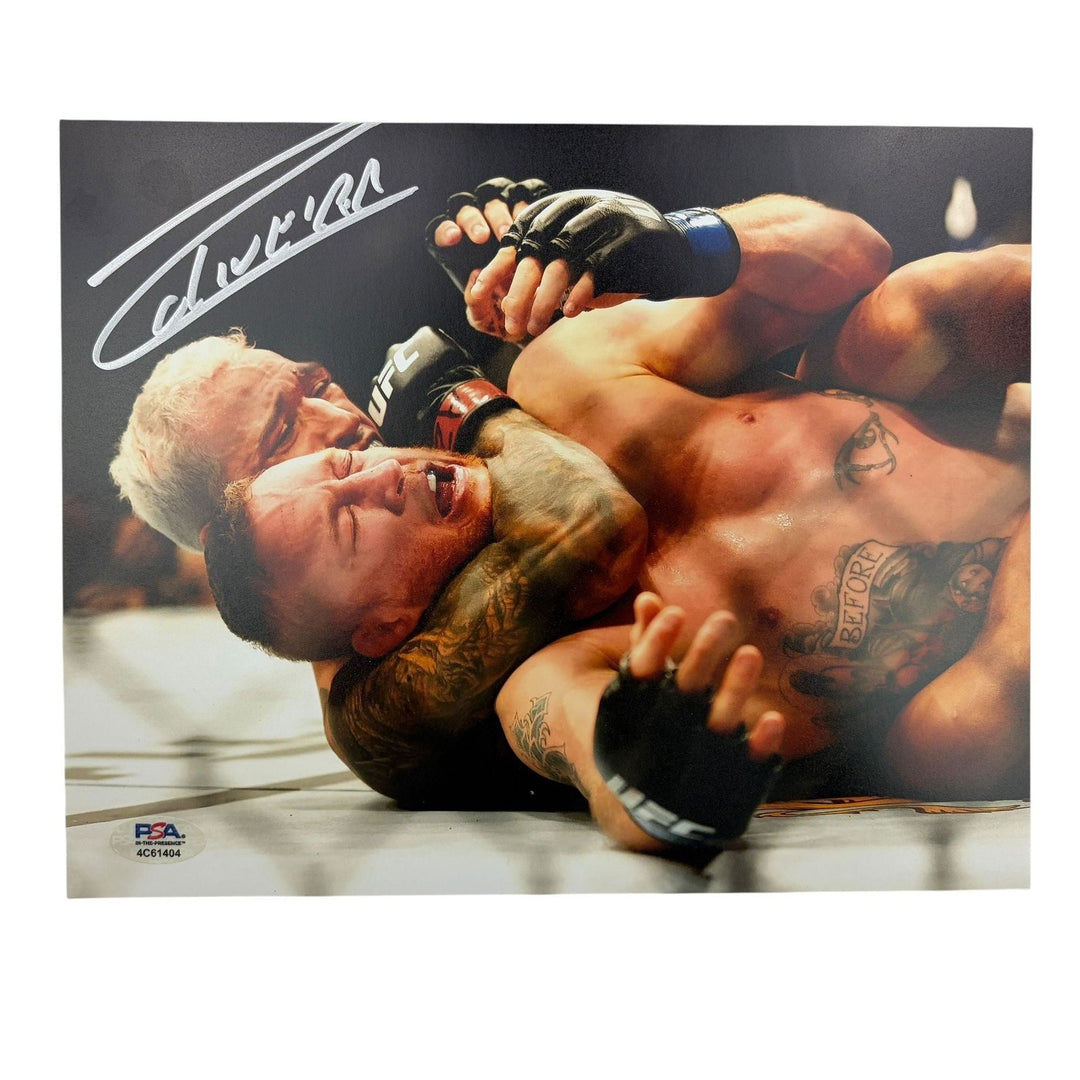 Autographed/Signed Charles Oliveira UFC MMA 8x10 Photo vs. Gaethje PSA/DNA COA