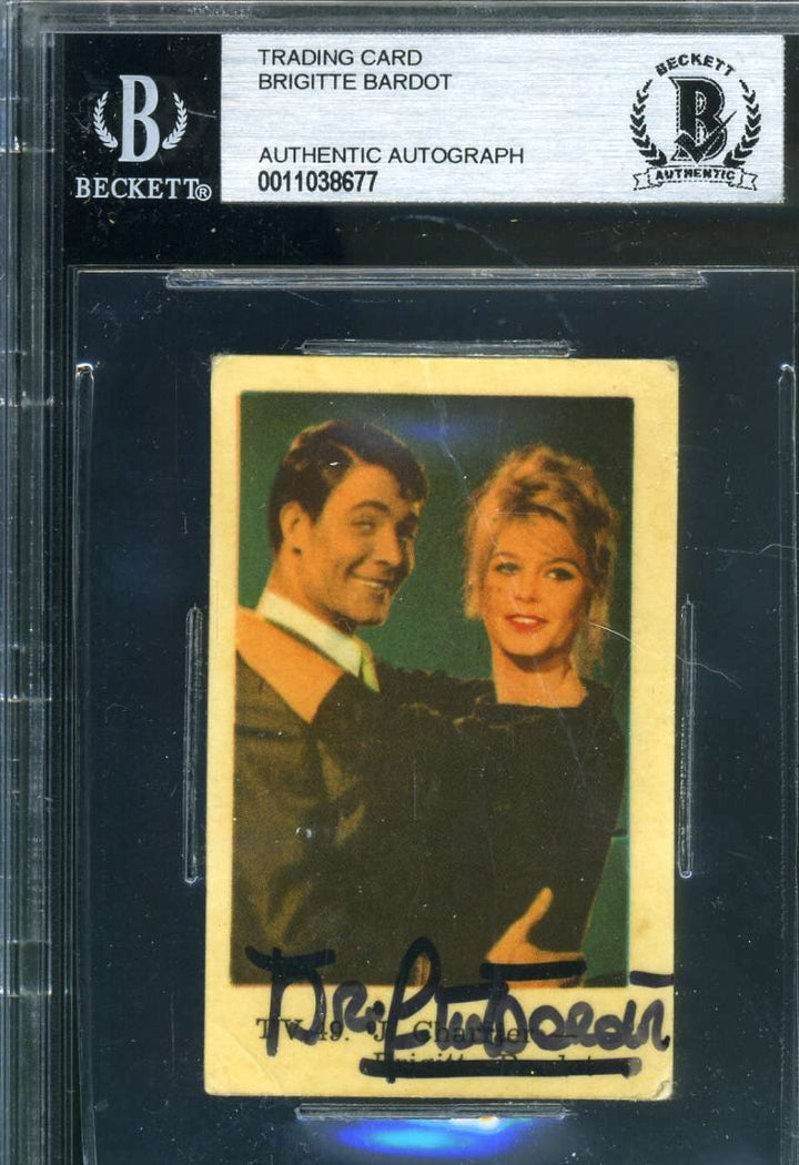 Brigitte Bardot Bas Beckett Coa Signed 1950`s Dutch Trading Card Autograph