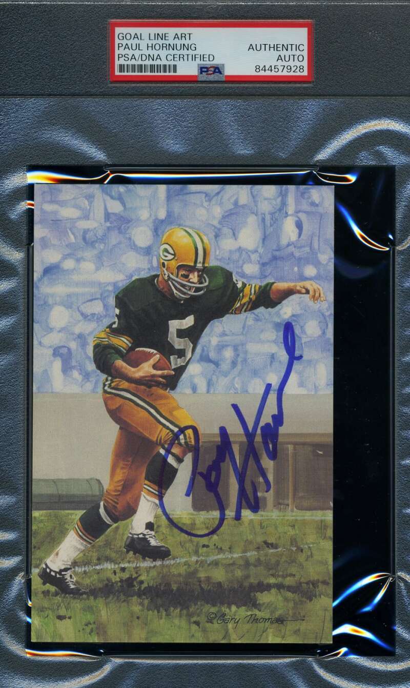 Paul Hornung PSA DNA Slabbed Signed Goal Line Art Card Autograph GLAC