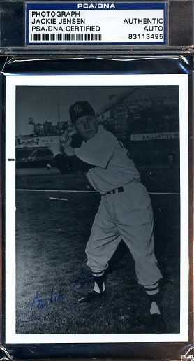 Jackie Jensen Signed Psa/dna Photo Autograph