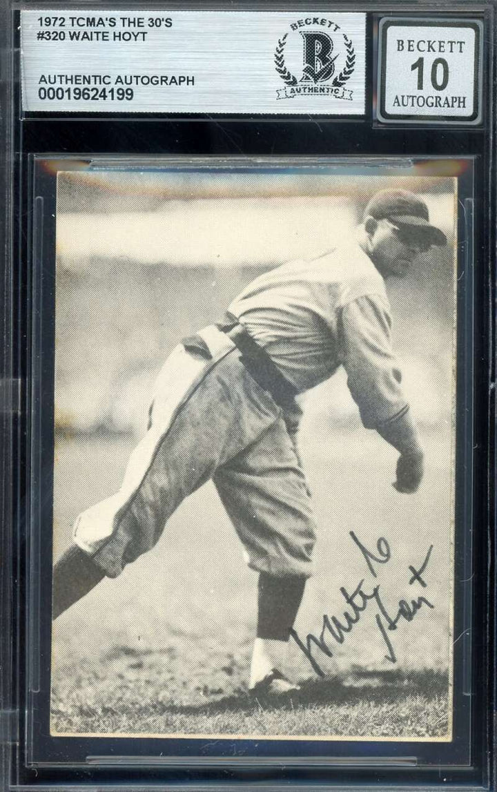 Waite Hoyt Gem Mint 10 Beckett BAS Signed 1972 TCMA's The 30s Autograph