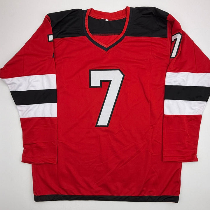 Autographed/Signed Dougie Hamilton New Jersey NJ Red Jersey Beckett BAS COA