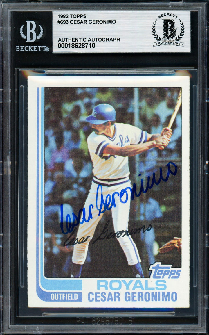 Cesar Geronimo Signed 1982 Topps Card 693 Kansas City Royals Beckett #18628710