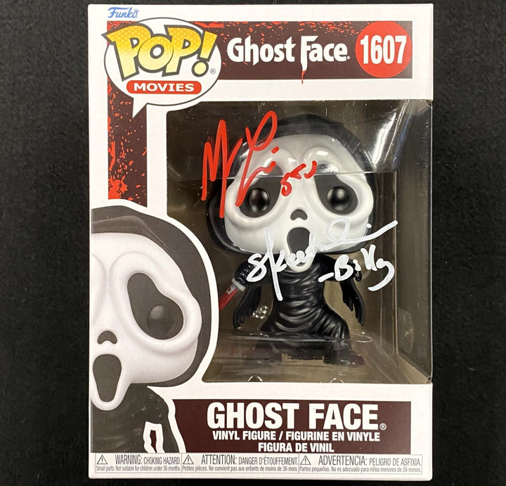 Matthew Lillard Stu & Skeet Ulrich Billy signed Scream Ghost Face Funko Pop BAS