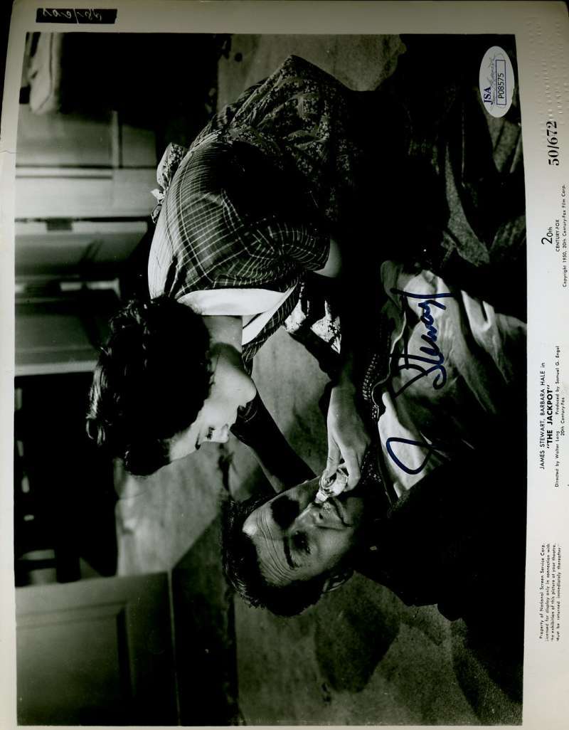 James Jimmy Stewart Jsa Signed 8x10 Photo The Jackpot Autograph